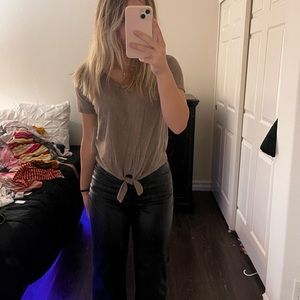 V-Neck Shirt With Tie